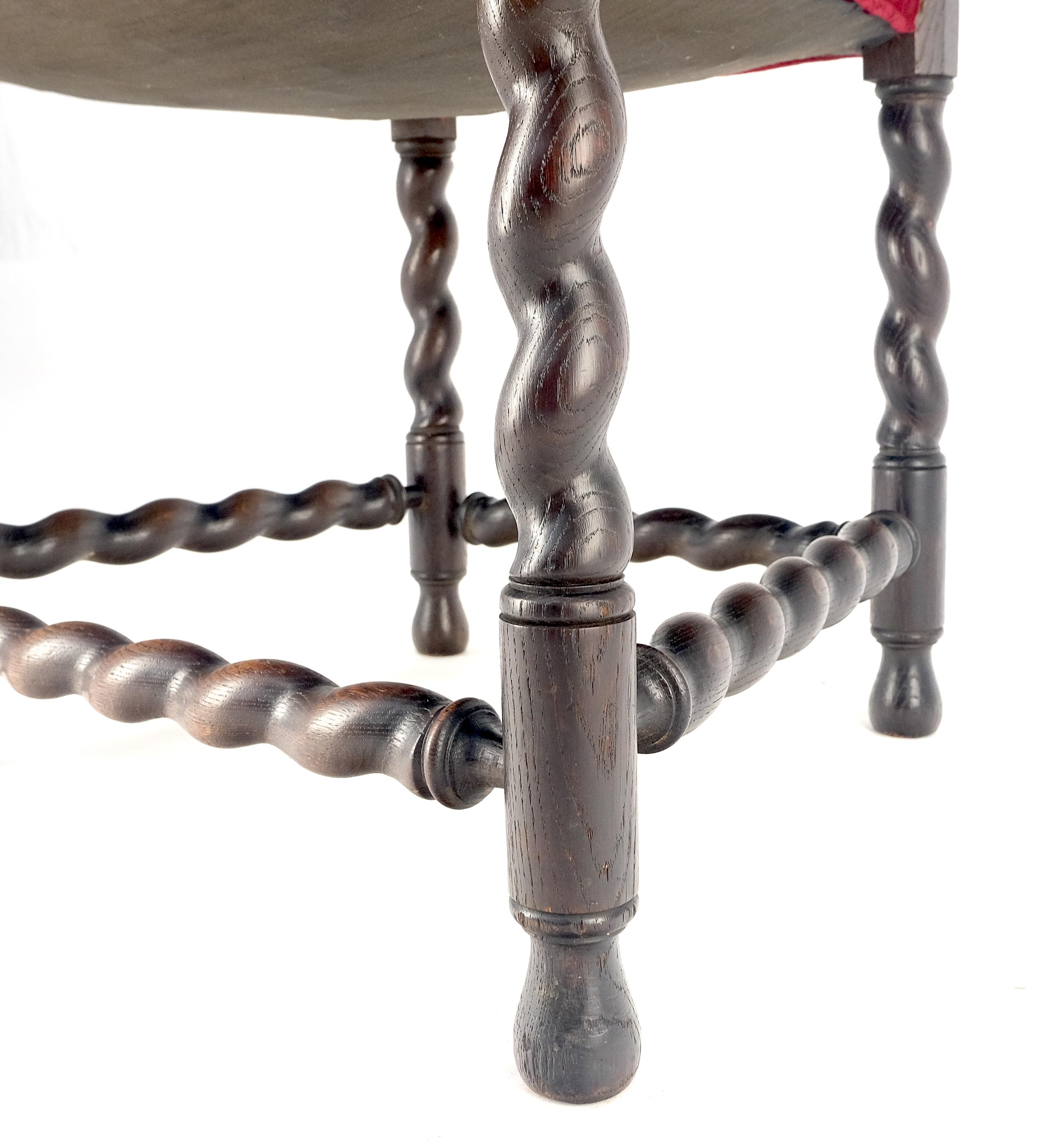 Very Fine Carved Snakes Arms Twisted Legs Finials Antique Gothic  Arm Chair MINT For Sale 3