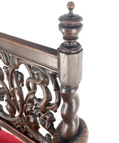 Very Fine Carved Snakes Arms Twisted Legs Finials Antique Gothic  Arm Chair MINT
