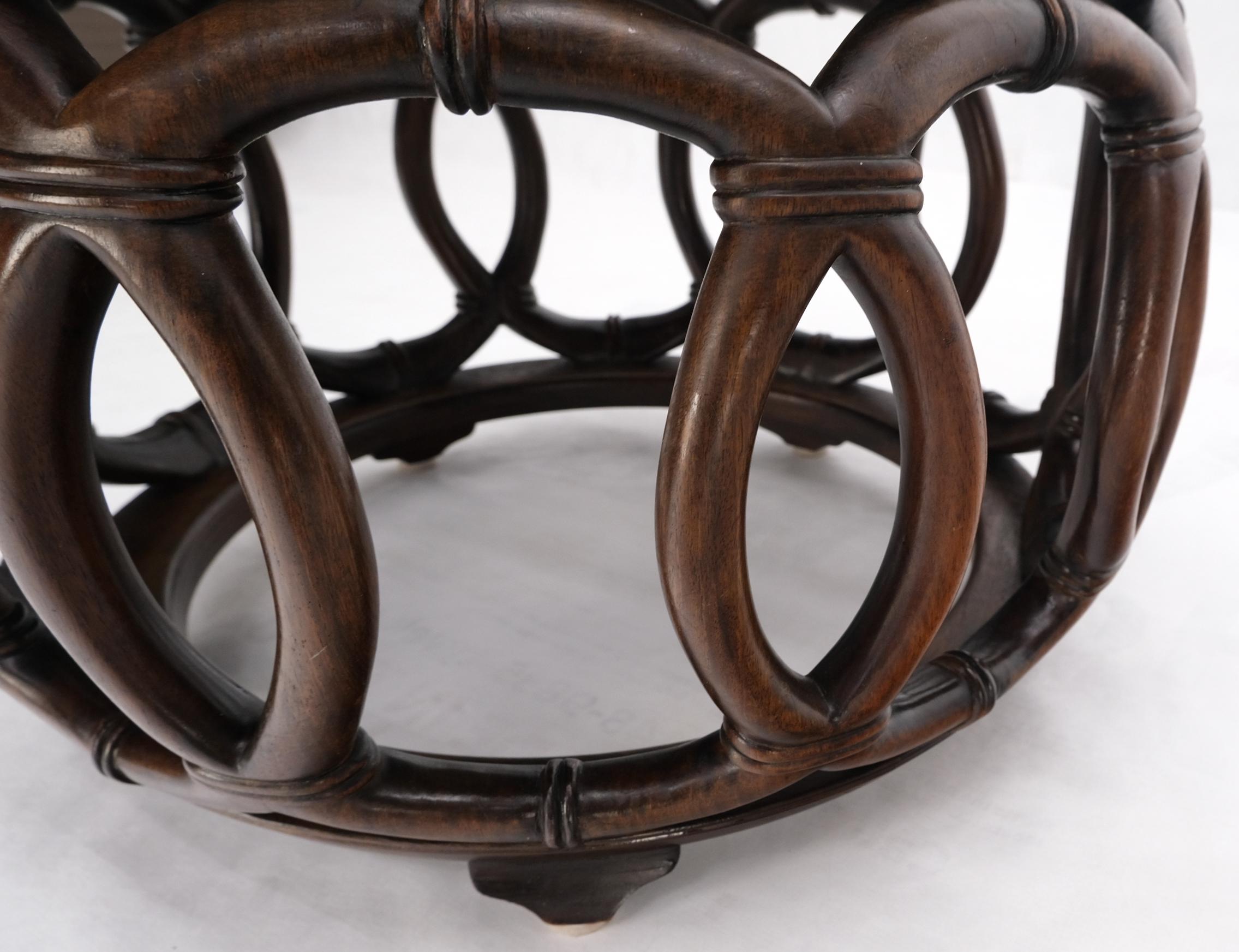 Very Fine Carved Solid Mahogany Round Occasional Coffee Side Center Table For Sale 1