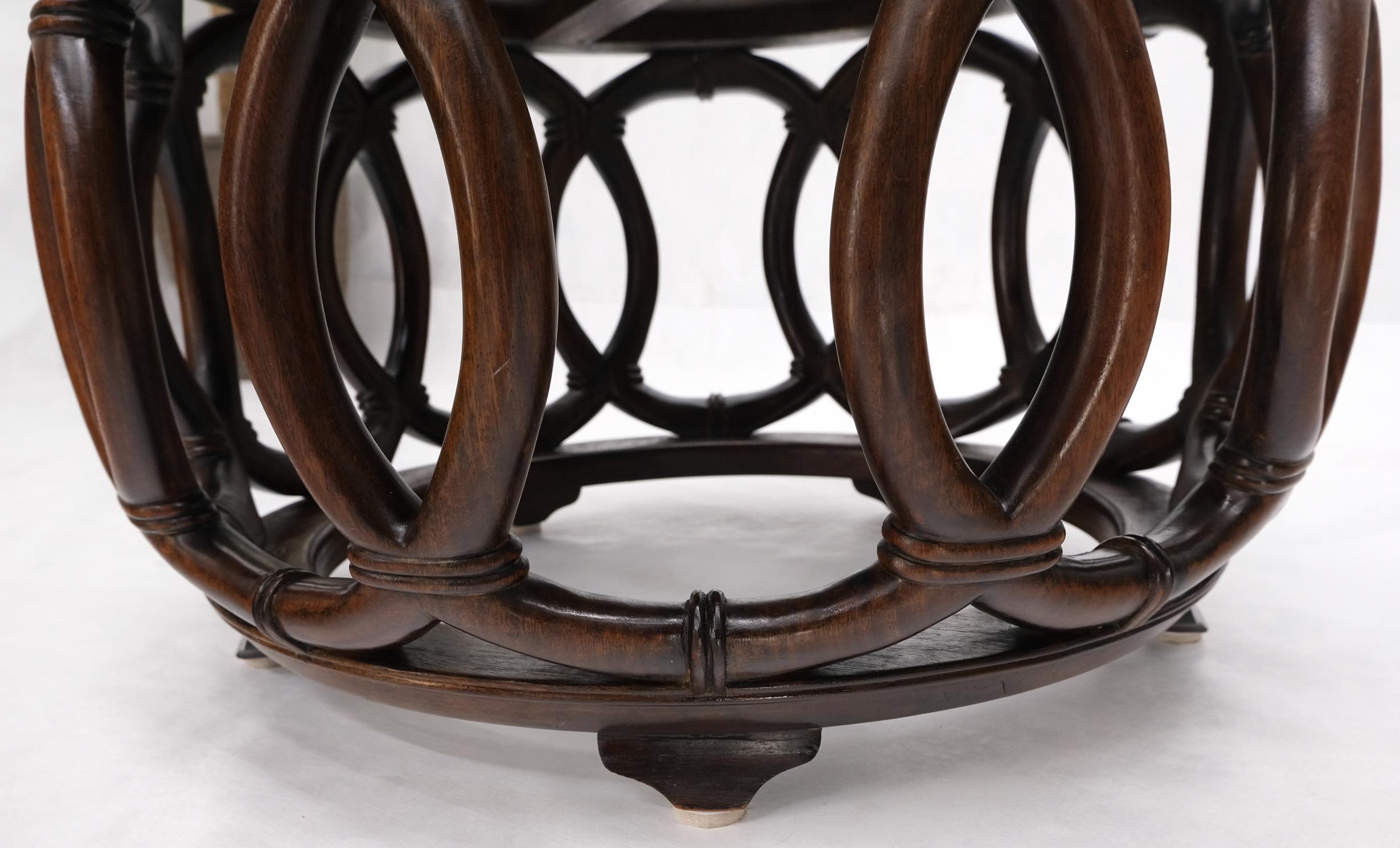 Very Fine Carved Solid Mahogany Round Occasional Coffee Side Center Table For Sale 2