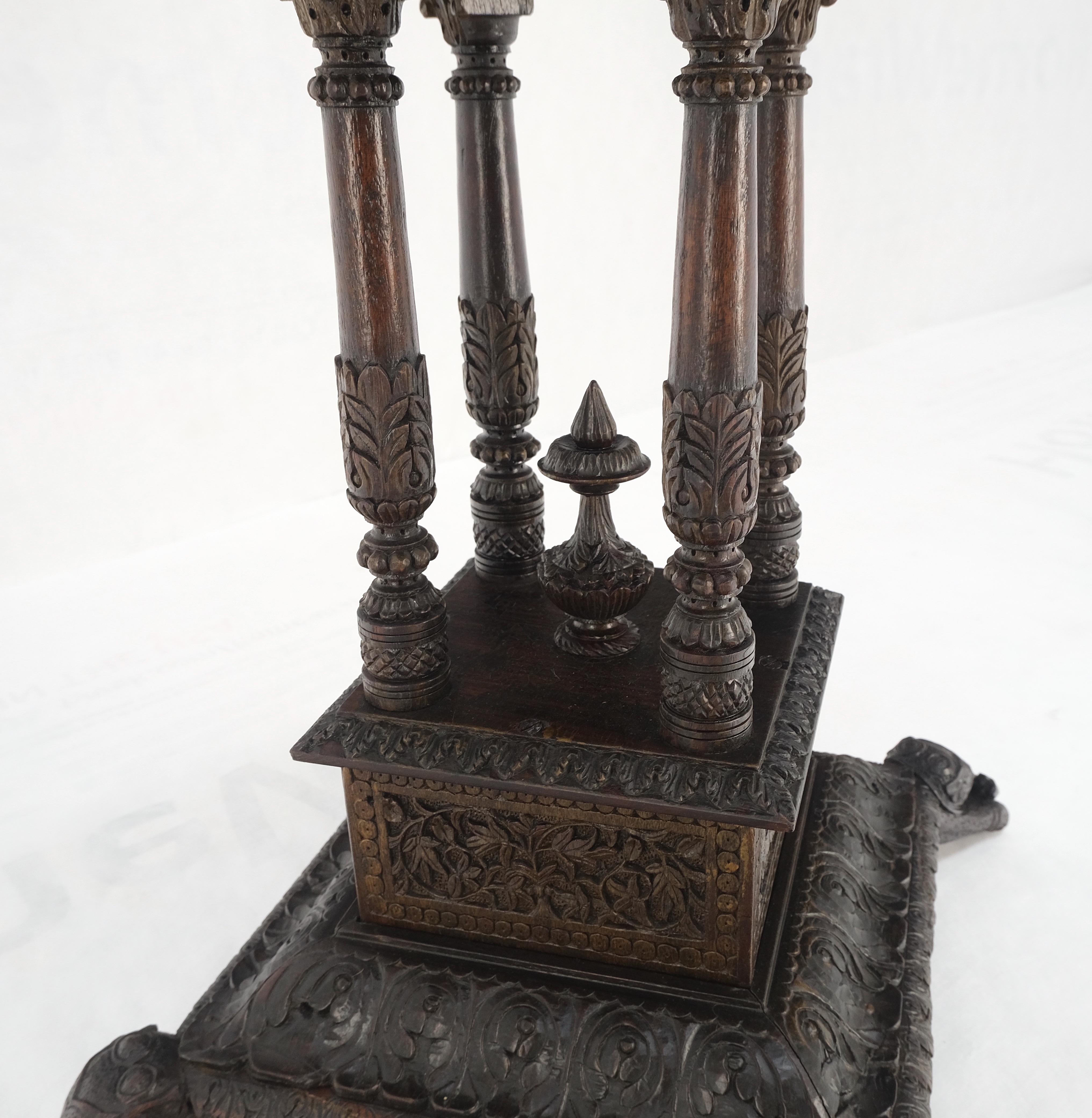 Very Fine Carved Solid Rosewood Asian Oriental Lamp Occasional Stand Table Mint  For Sale 1