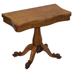 Très belle table à cartes pliante en chêne Pollard ancien William IV datant d'environ 1835 avec piédestal à cartes