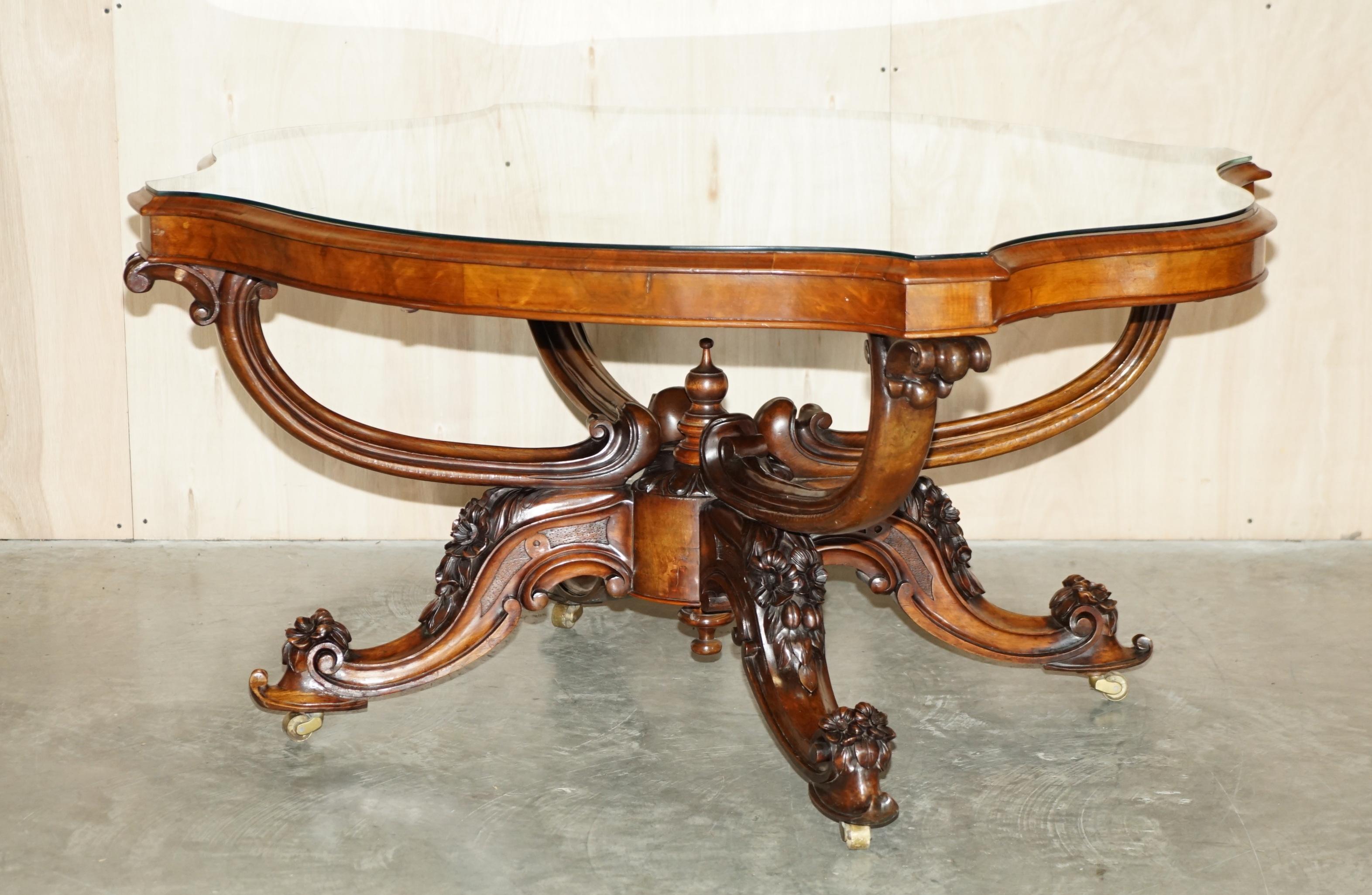 We are delighted to offer for sale this lovely hand made in England circa 1860, large centre occasional table

A good looking, well made and decorative piece, I have never seen one of this size before and with this quality of carving the base, its