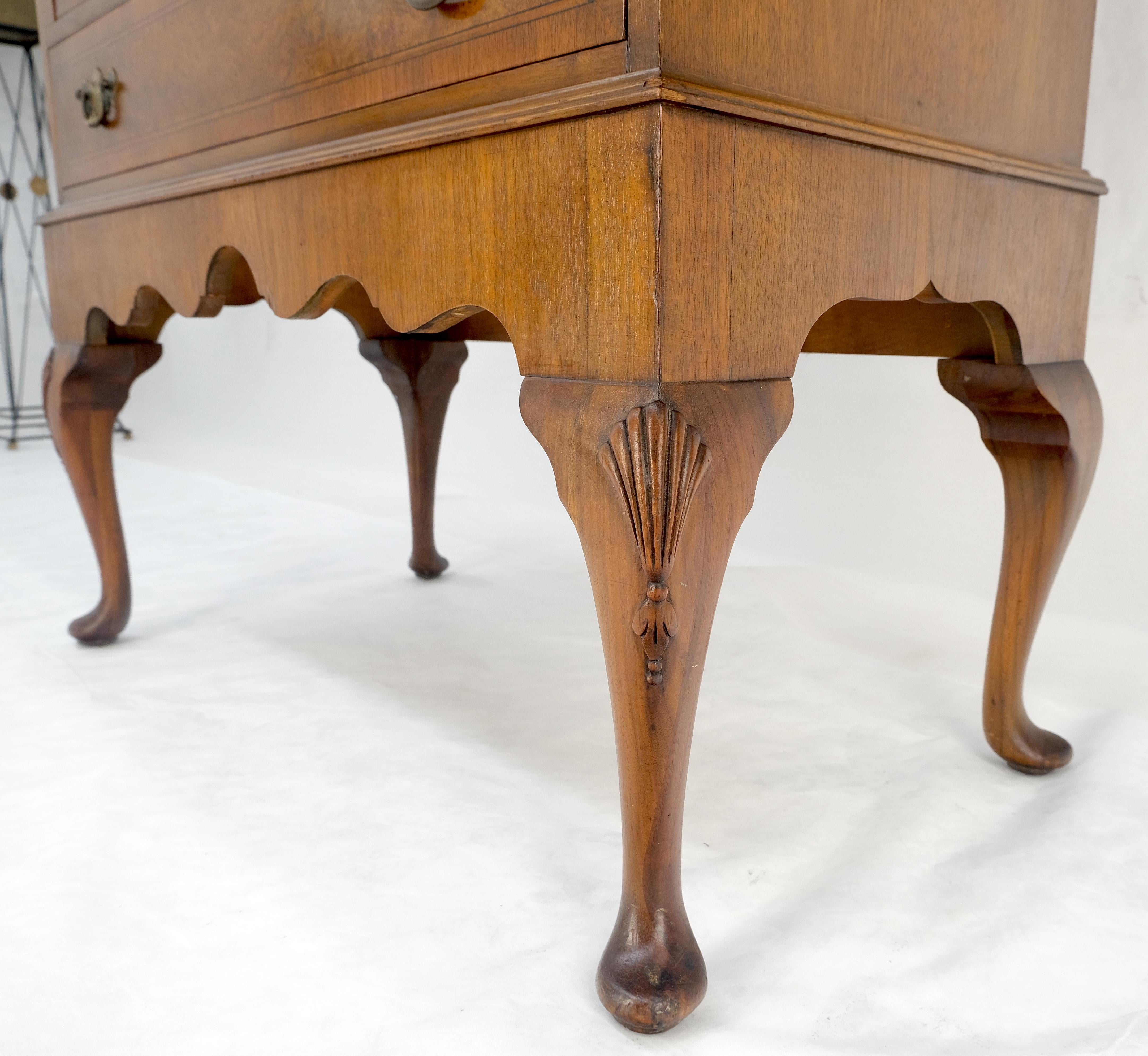 Muy fino Compacto Burl Wood Queen Ann Secretario Escritorio Librería Cómoda Cajones en venta 10