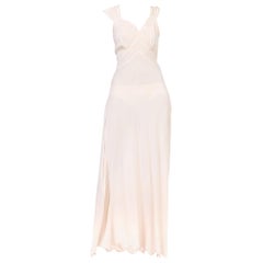 Very Fine Couture Quality 1930s Silk Bias Negligee