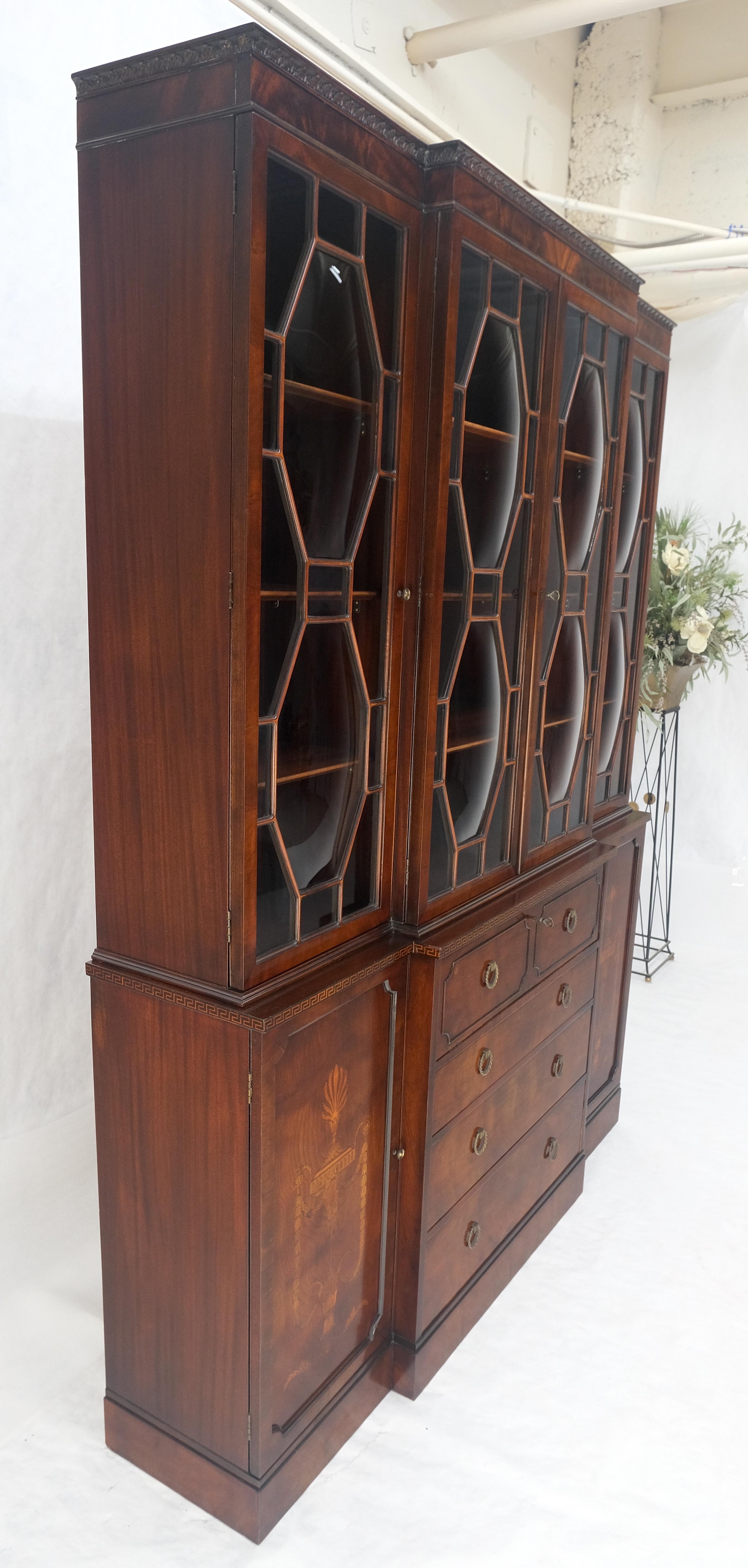 Very Fine Custom c1940s Bubble Glass Drop Front Butlers Desk Break Front MINT For Sale 4