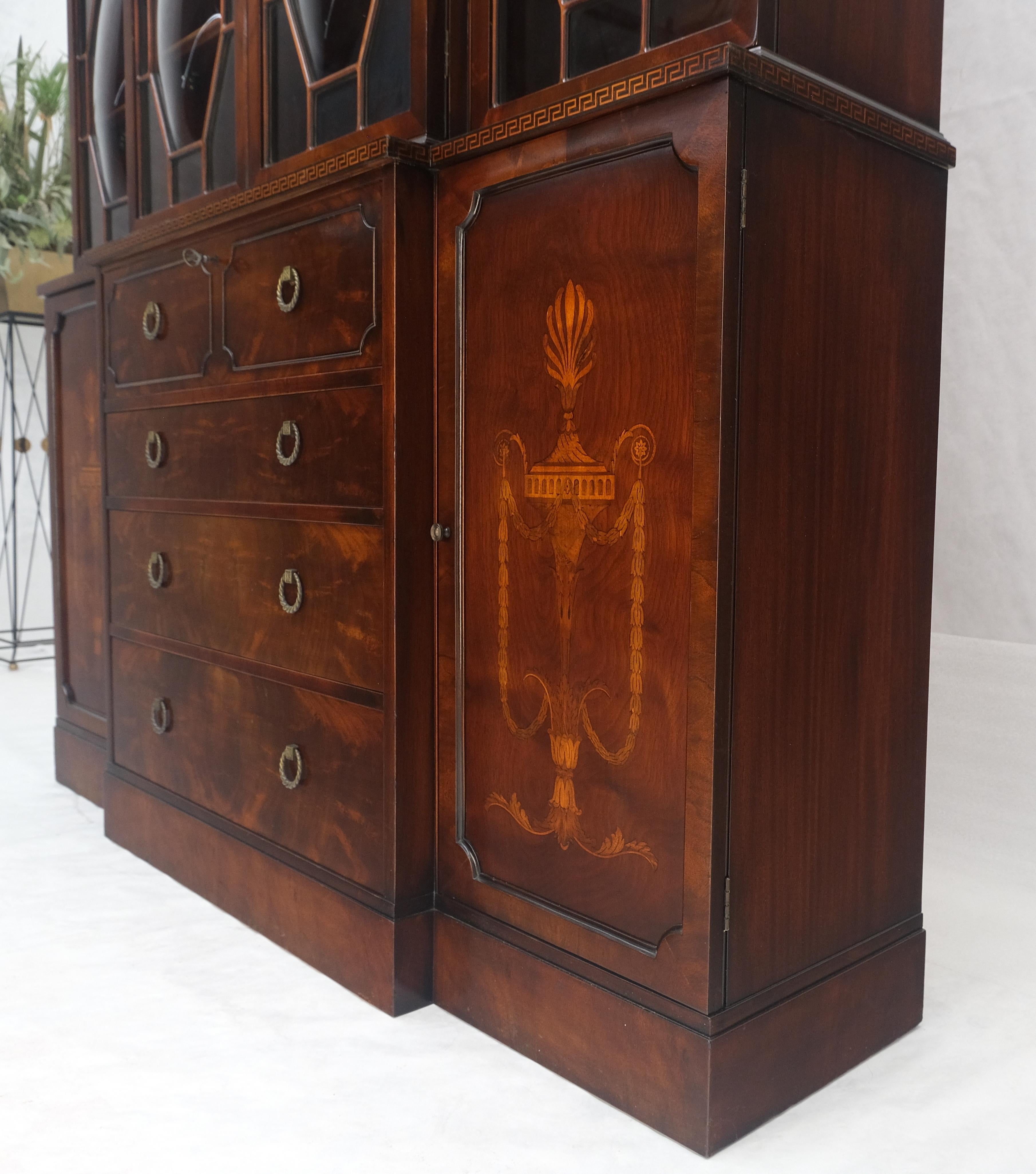 Very Fine Custom c1940s Bubble Glass Drop Front Butlers Desk Break Front MINT For Sale 6