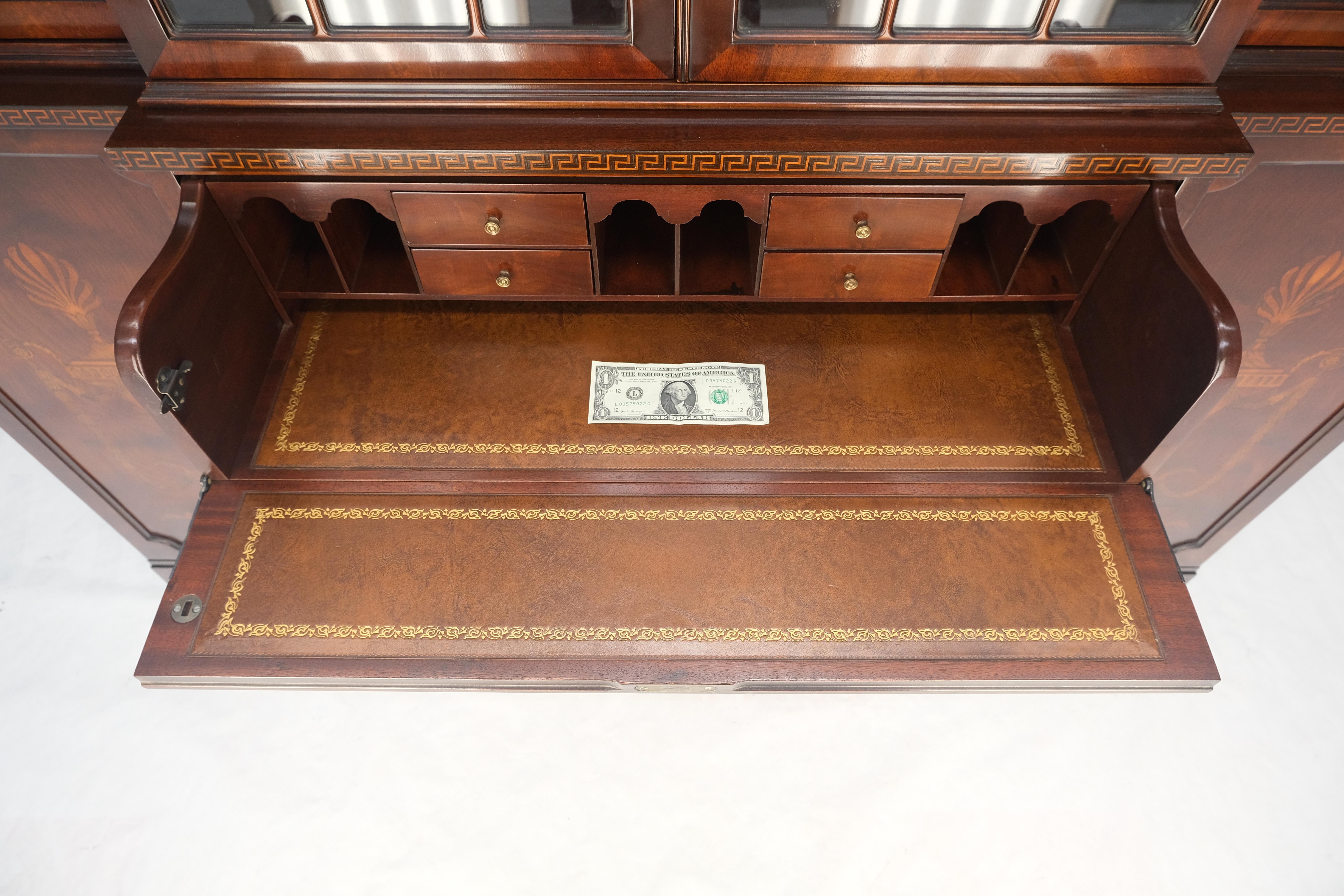 Very Fine Custom c1940s Bubble Glass Drop Front Butlers Desk Break Front MINT For Sale 10