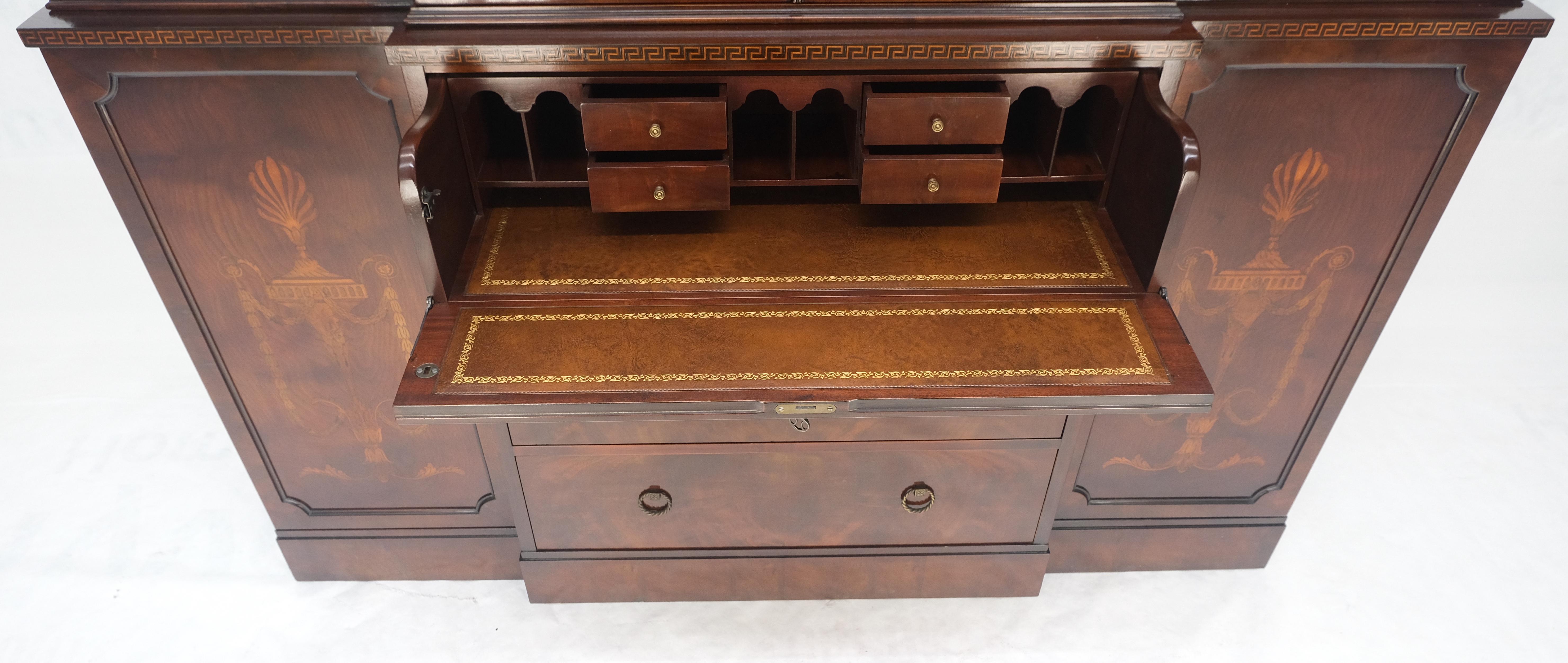 Lacquered Very Fine Custom c1940s Bubble Glass Drop Front Butlers Desk Break Front MINT For Sale