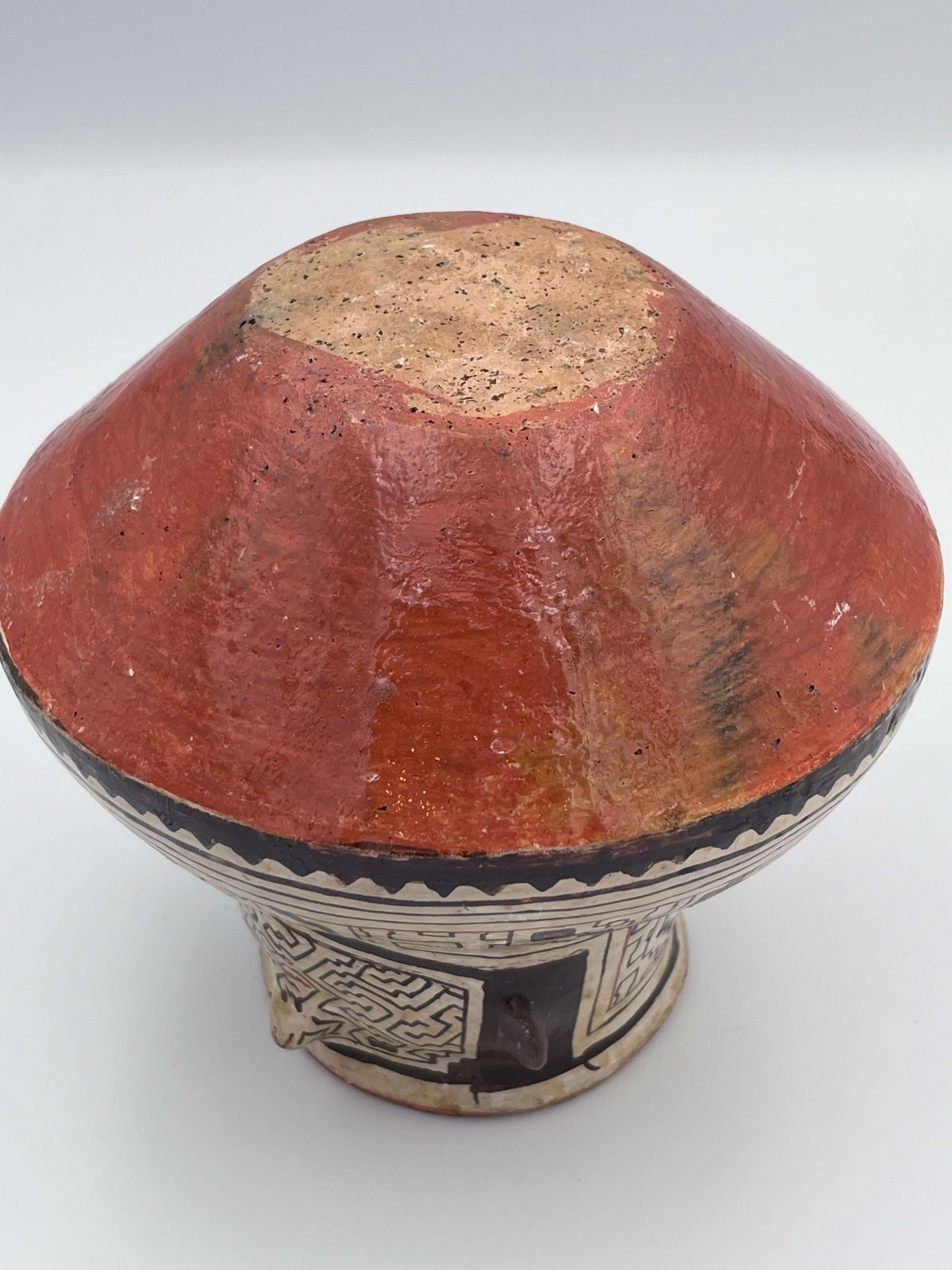 Very Fine Detailed Figural Peruvian Shipibo Conibo Pottery Effigy Pot or Vase in vendita 2