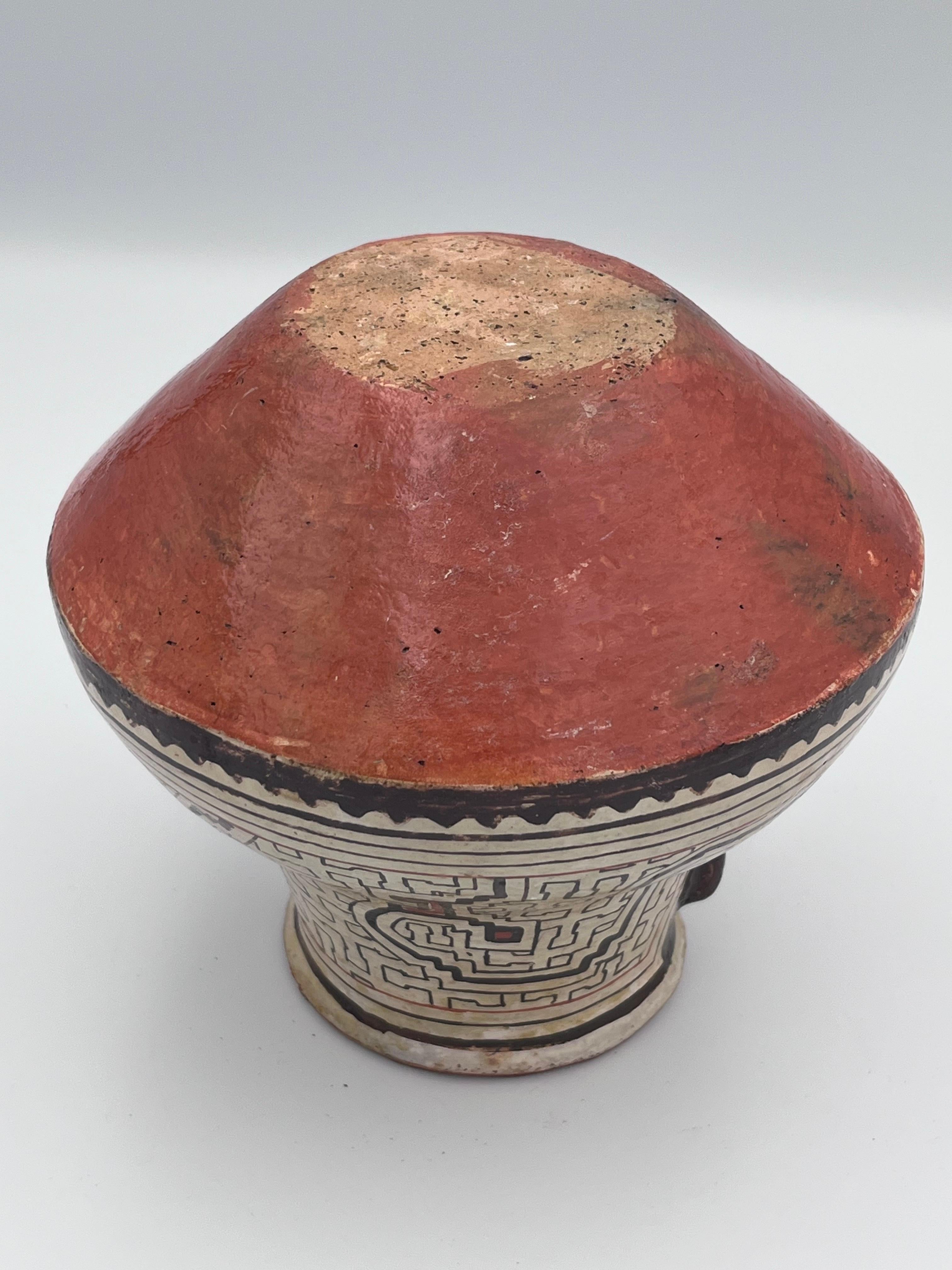 Very Fine Detailed Figural Peruvian Shipibo Conibo Pottery Effigy Pot or Vase in vendita 3