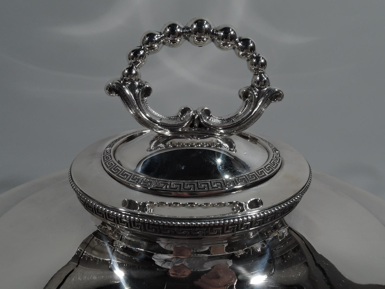 Very Fine Early Tiffany Greek Revival Sterling Silver Soup Tureen 1