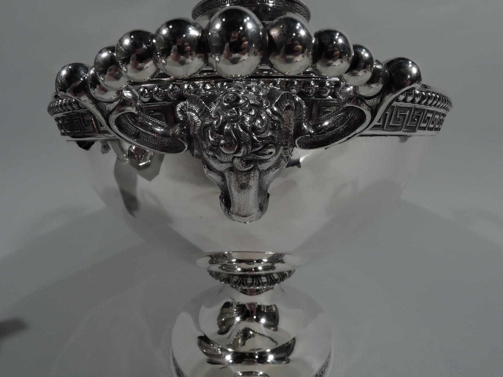 Very Fine Early Tiffany Greek Revival Sterling Silver Soup Tureen 3