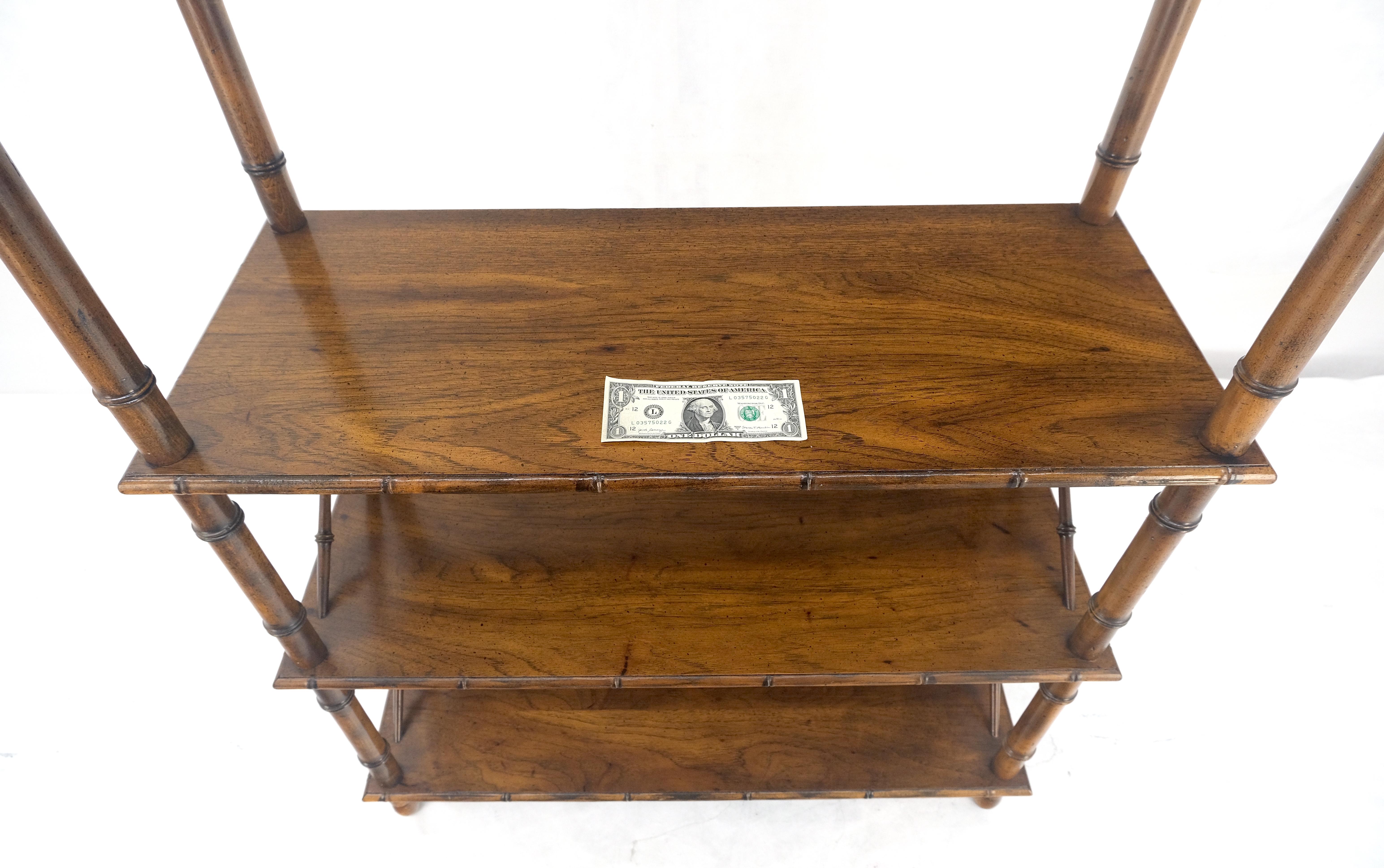 Très belle étagère d'étagère en faux bambou moderne du milieu du siècle en Oak à 6 niveaux MINT en vente 6