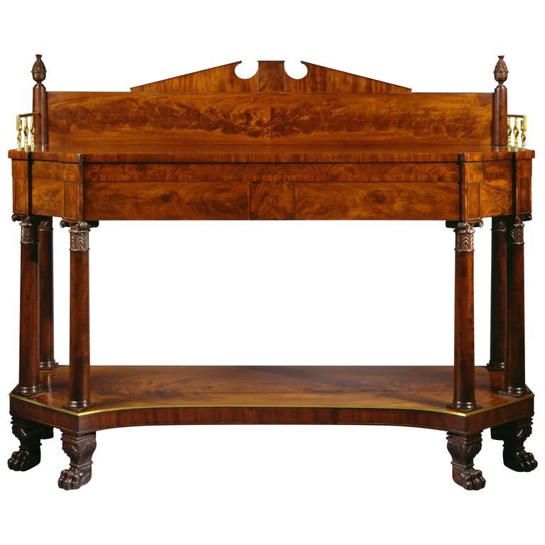 American Very Fine Federal Carved Mahogany Sideboard For Sale