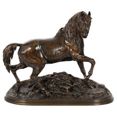 Rare French Bronze Sculpture of “Cheval Libre” (The Free Horse) by Pierre Jules 