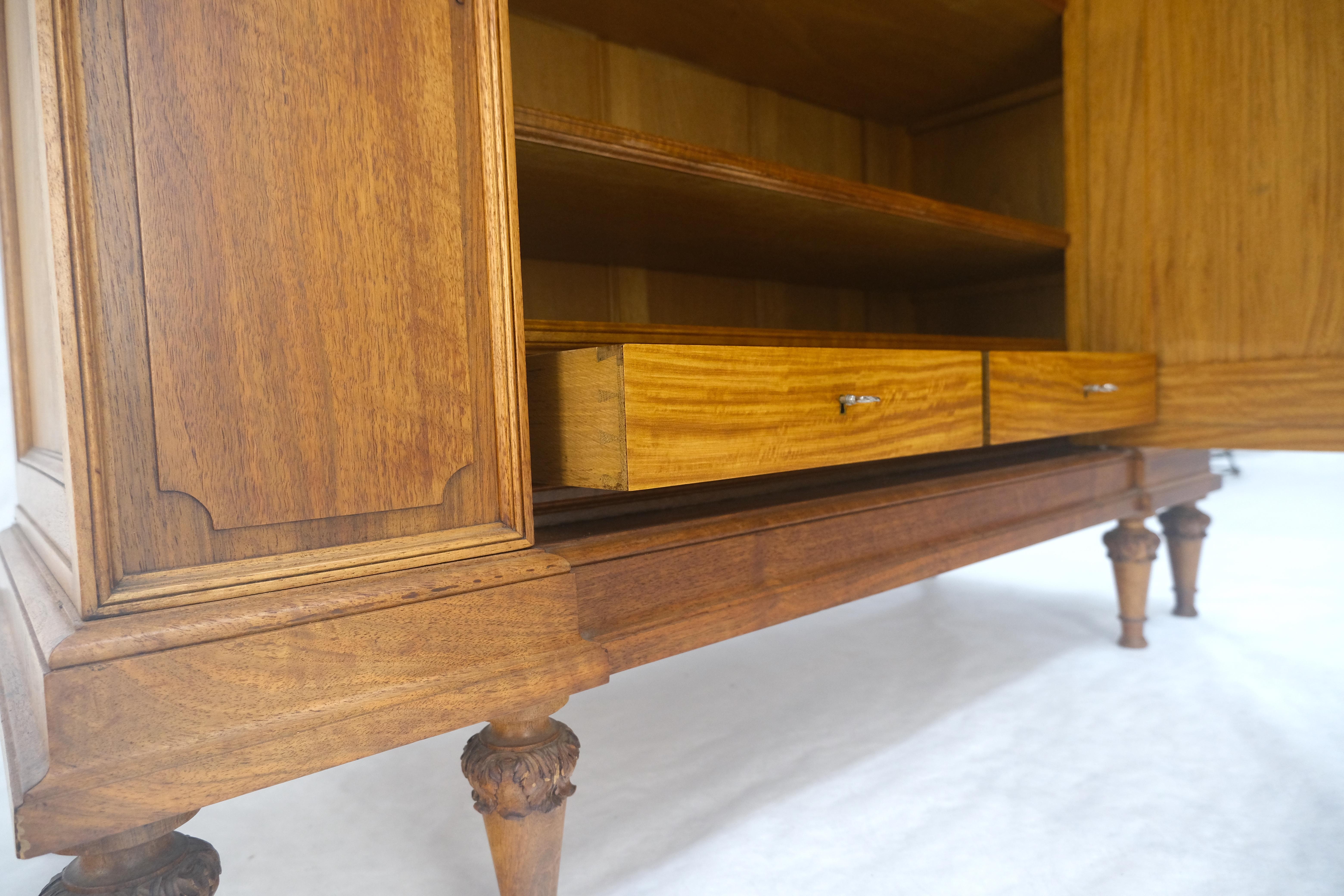 Very Fine French Carved Burl Satin Wood Beveled Mirror Door Armoire Wardrobe For Sale 3