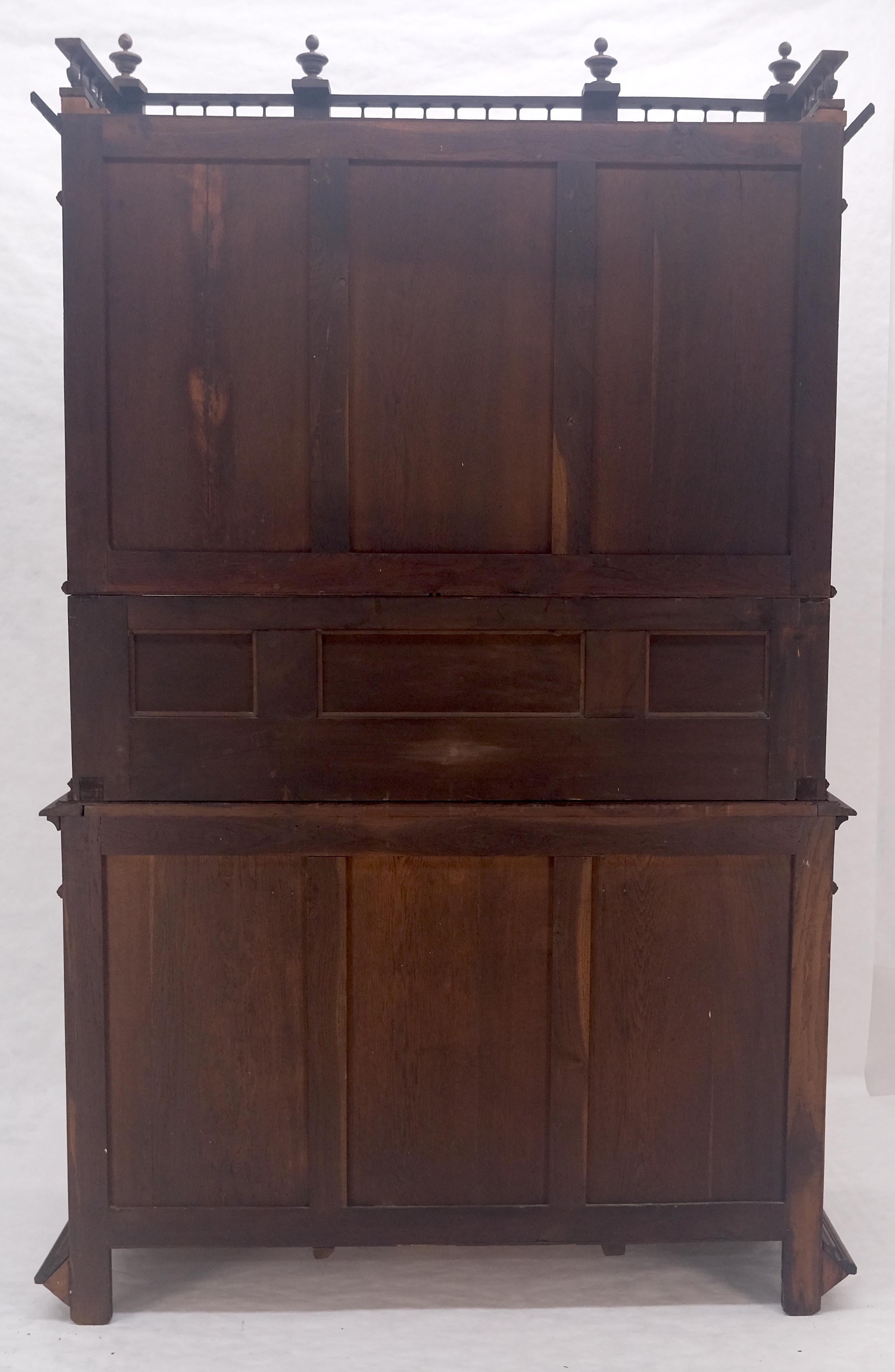 Very Fine French Carved Walnut Gallery Top Buffet Sideboard Cupboard MINT! For Sale 13
