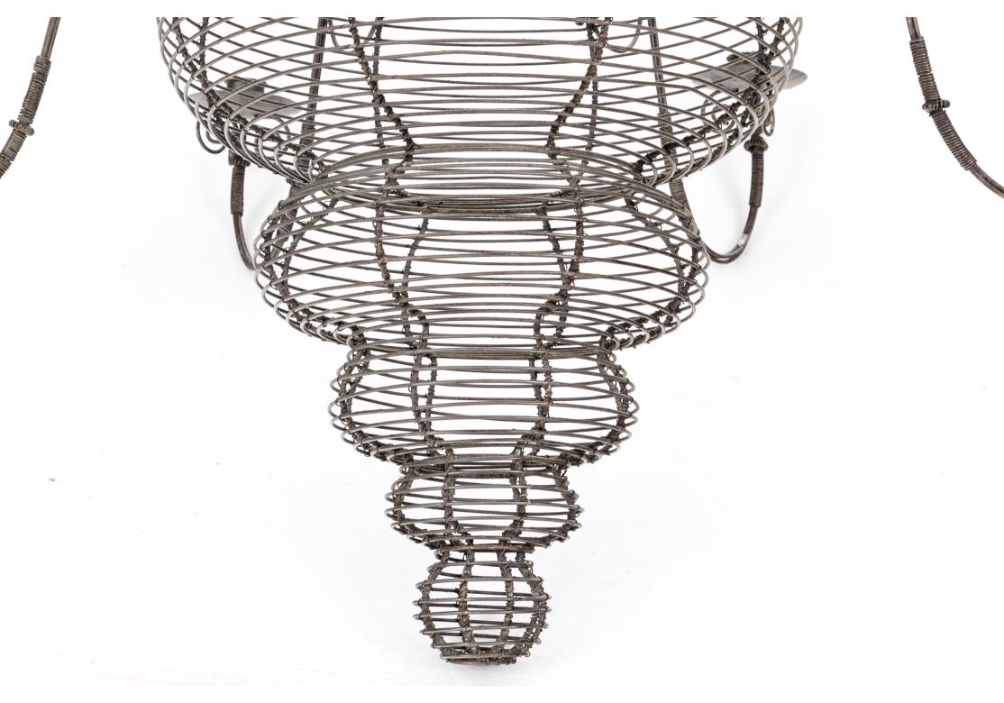 Very Fine French Wire Candle Chandelier In Fair Condition For Sale In Bridgeport, CT