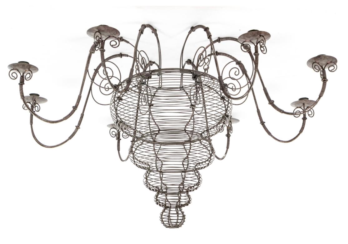 Very Fine French Wire Candle Chandelier For Sale 2