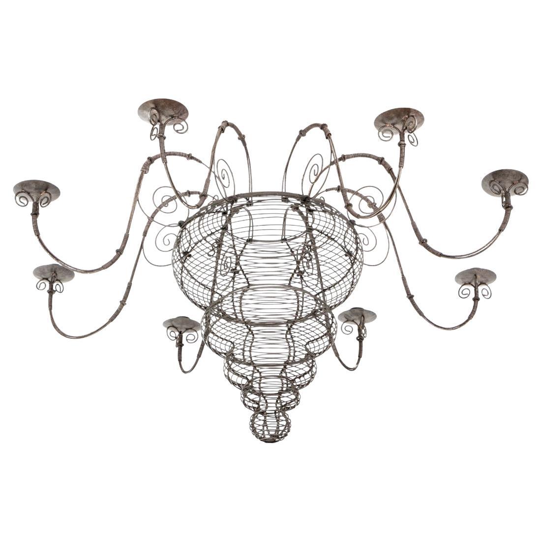 Very Fine French Wire Candle Chandelier