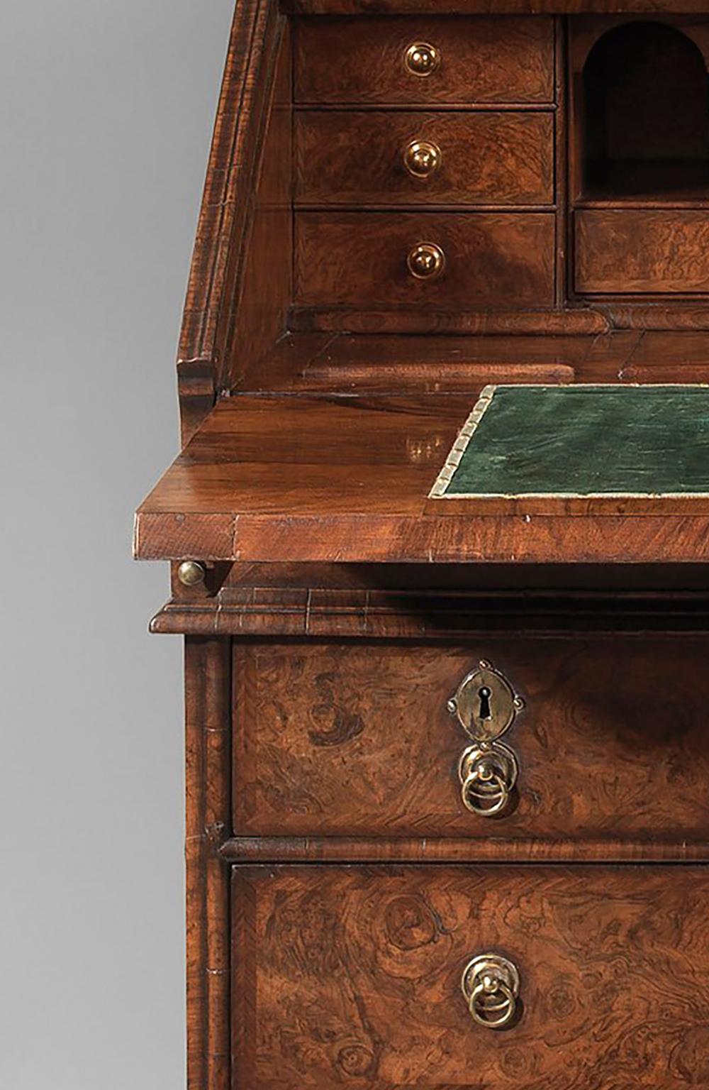 Veneer Very Fine George I Bureau Bookcase Attributed to Peter Miller For Sale
