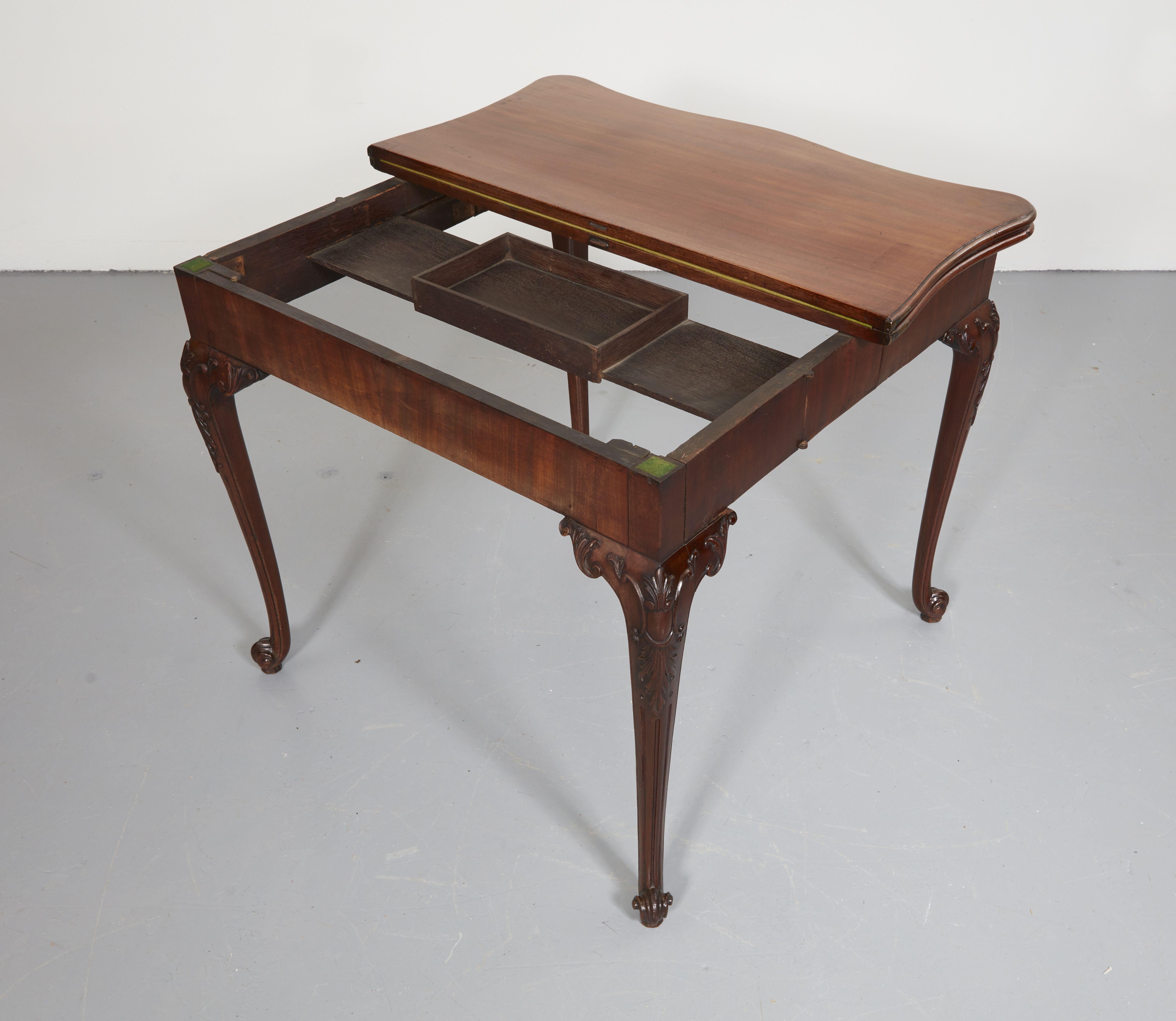 Hand-Carved Very Fine George III Card Table For Sale