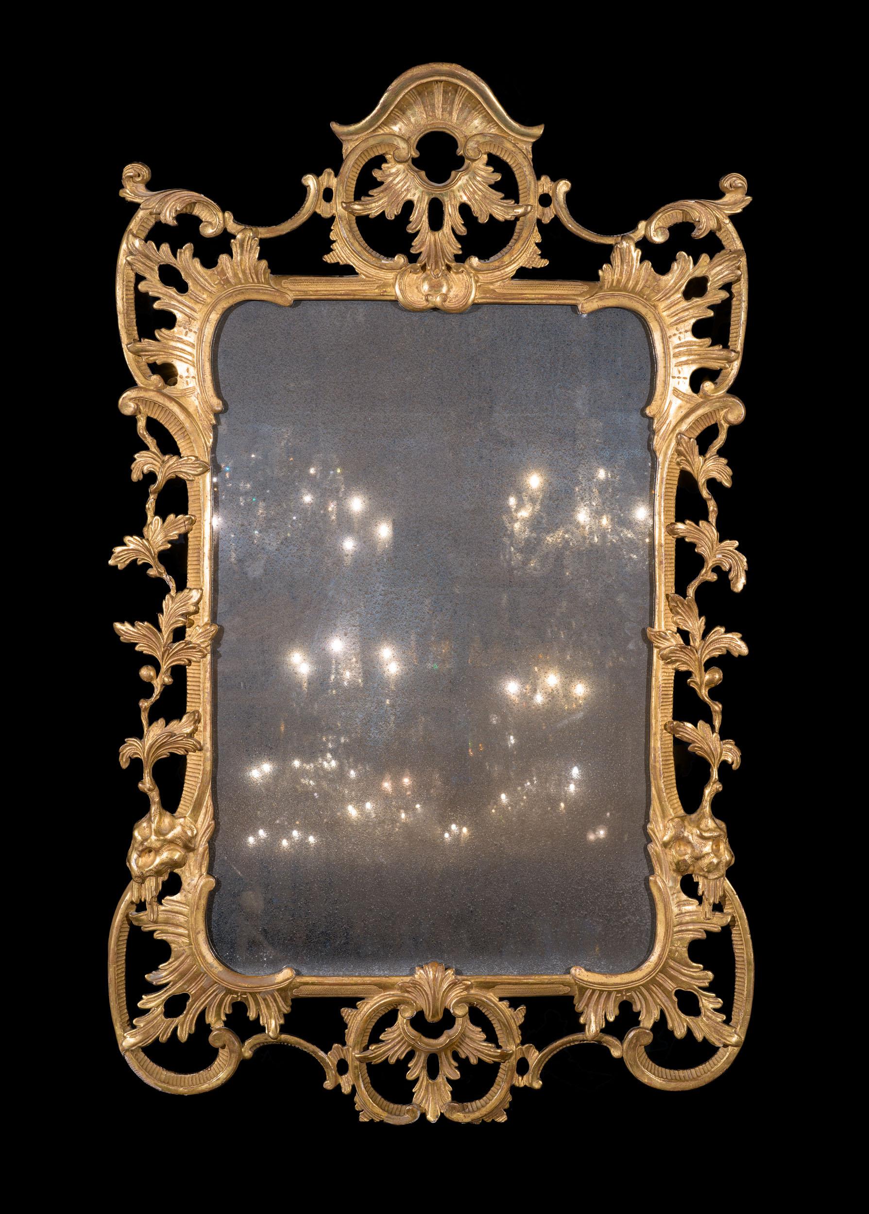 Very Fine George III Giltwood Wall Mirror with Mercury Plate For Sale 1