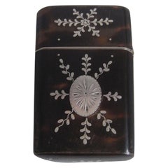 Antique Very Fine George III Tortoiseshell Pique Scent Etui