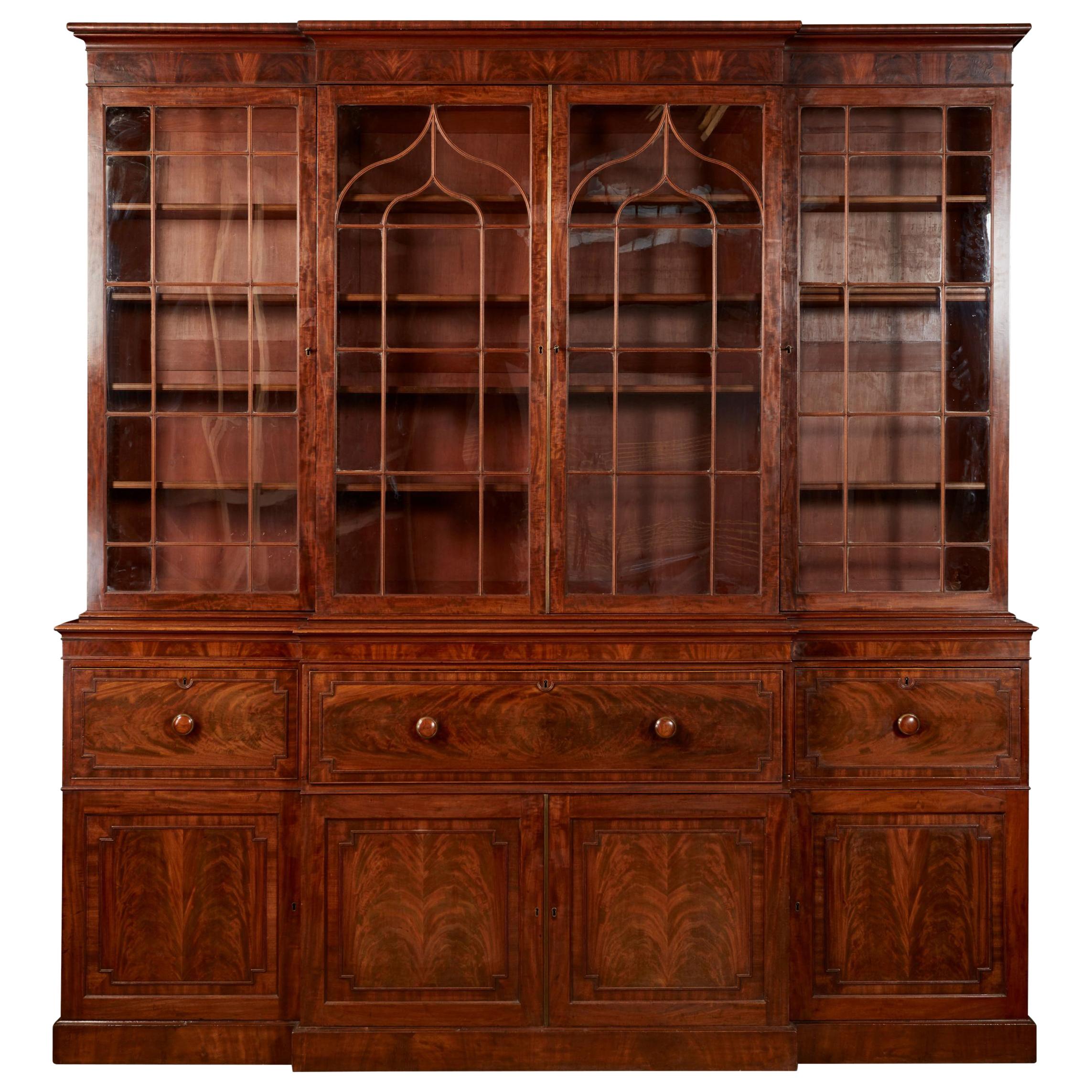 Very Fine George IV Breakfront Bookcase