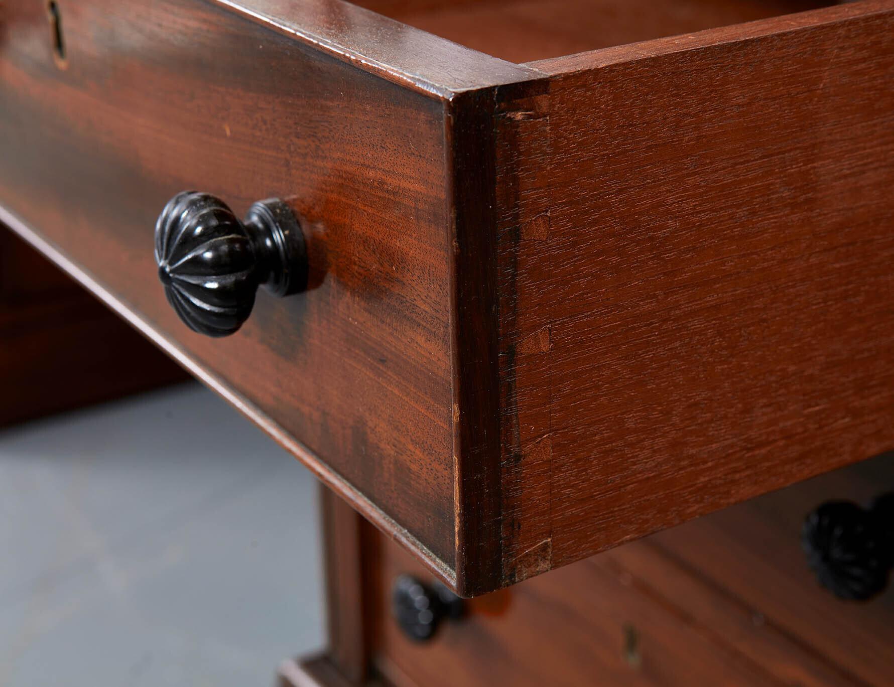 Very Fine George IV Mahogany and Ebony Partners Desk by Gillows For Sale 5
