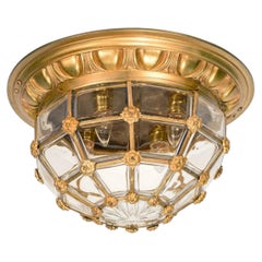 Very Fine Gilt Bronze and Blown Glass Plafonnier