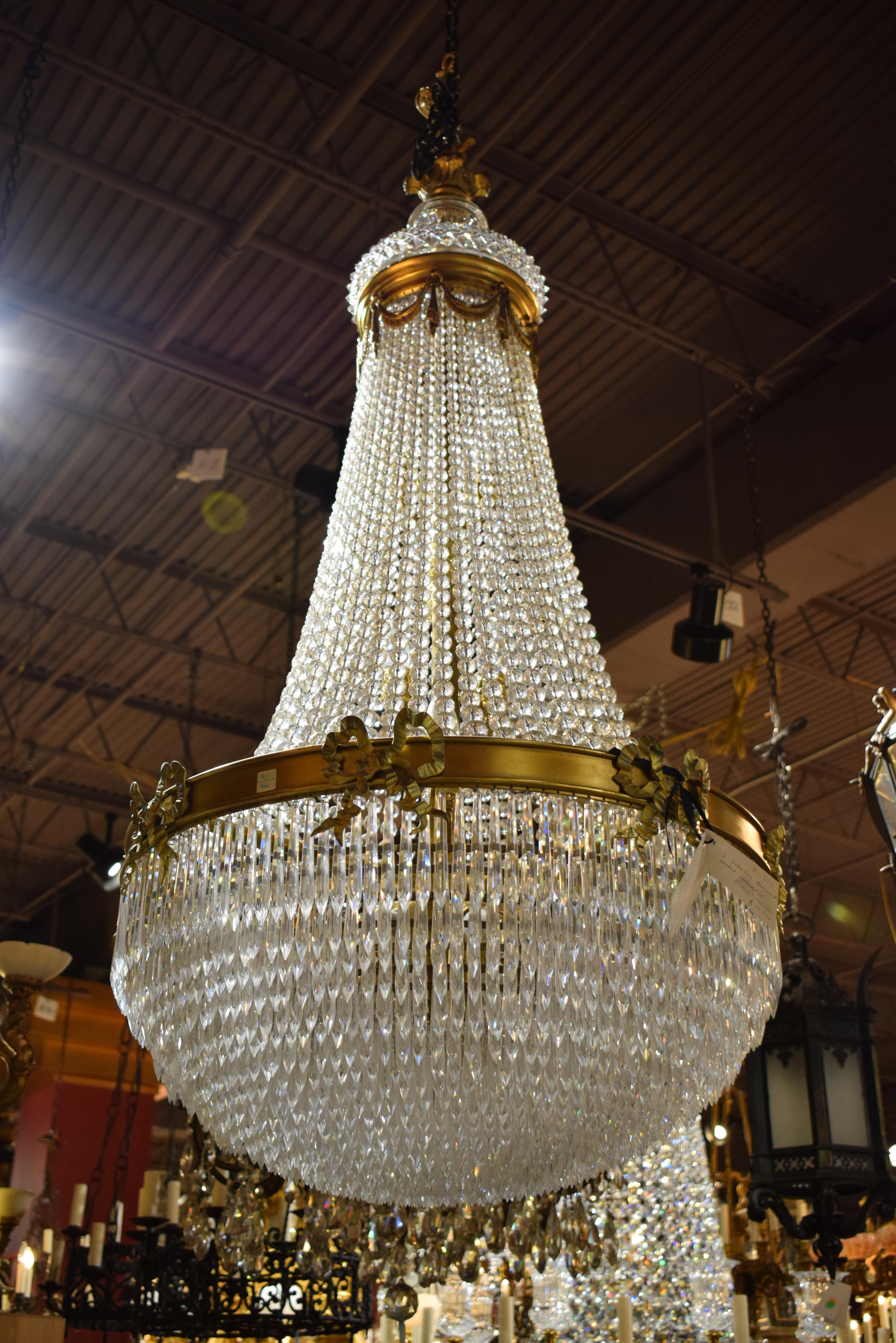 crystal basket chandelier