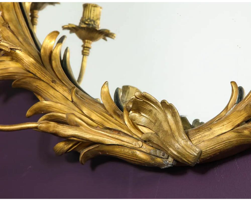 Very Fine Gilt-Bronze Ormolu Girandole Mirror by Edward F. Caldwell & Co. For Sale 9
