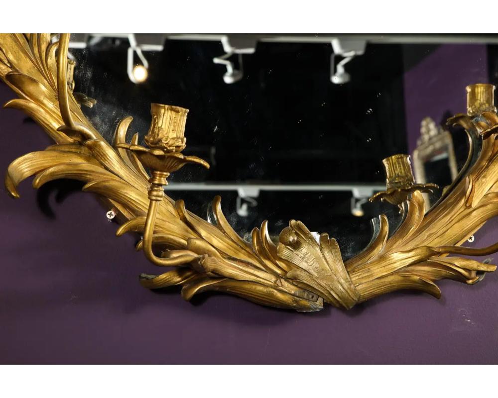 French Very Fine Gilt-Bronze Ormolu Girandole Mirror by Edward F. Caldwell & Co. For Sale