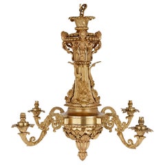 Raffinatissimo lampadario antico in bronzo dorato in stile Régence