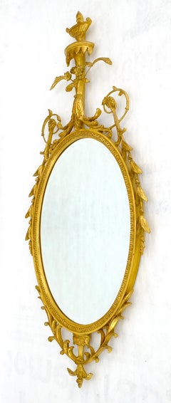 Very Fine Gilt Rococo Revival Large 53"H Oval Wall Mirror MINT!