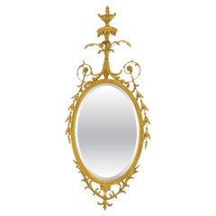Very Fine Gilt Rococo Revival Large 53"H Oval Wall Mirror MINT!