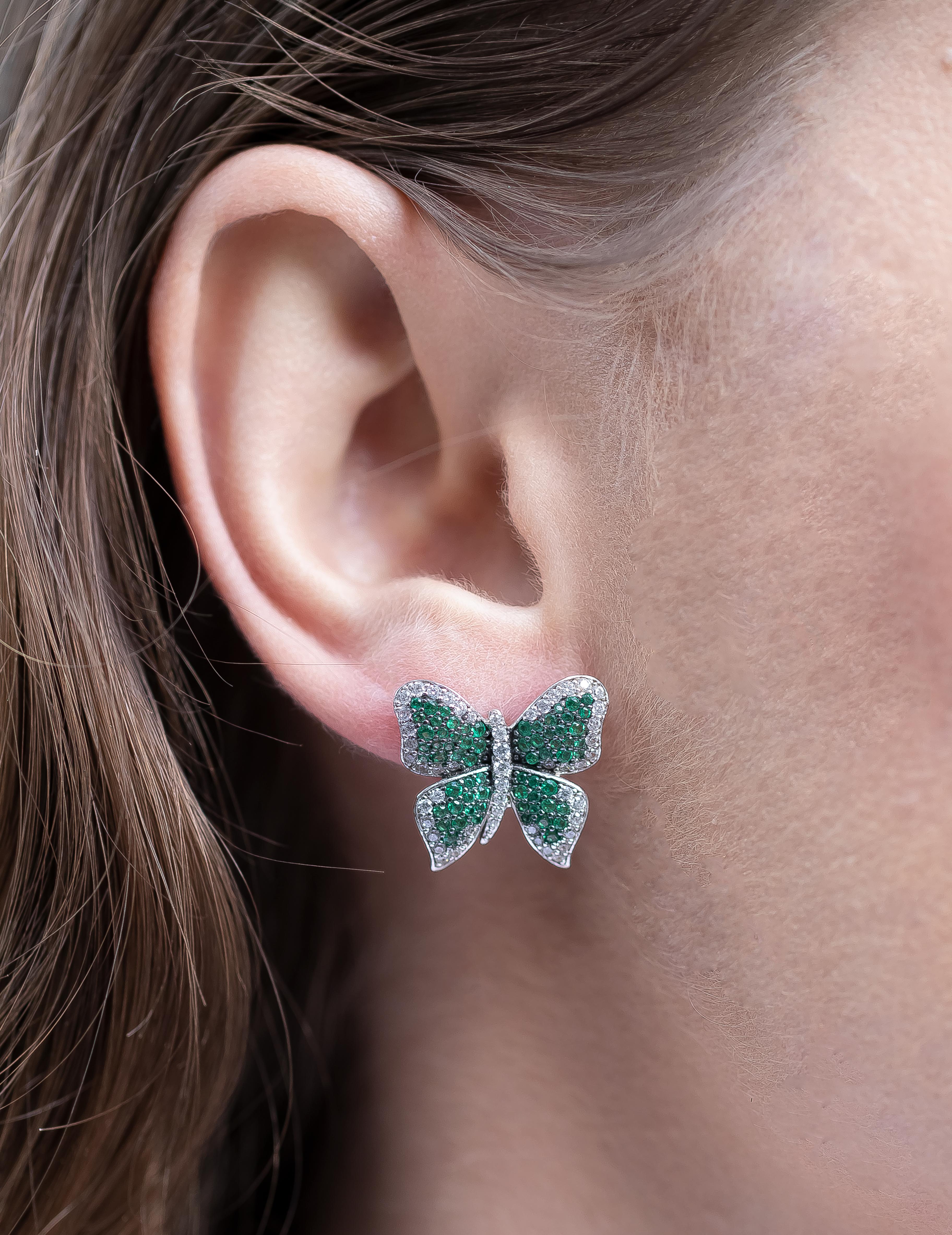 Butterfly Earrings 
Gemstone: Very Fine Cubic Zirconia
Metal: Rhodium Finish Sterling
Style: French