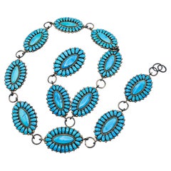 Very Fine Hand Made Silver Turquoise Belt