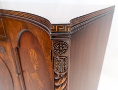 Very Fine Inlayed Serpentine Front Mahogany Sideboard Cabinet Credenza MINT!