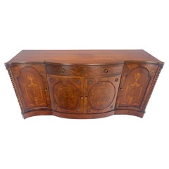 ¡Aparador de caoba muy fino con frente de serpentina incrustado Credenza MINT!