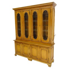 Very Fine John Widdicomb Gilt Trim Brass Grill Hutch Light Walnut Stunning MINT!