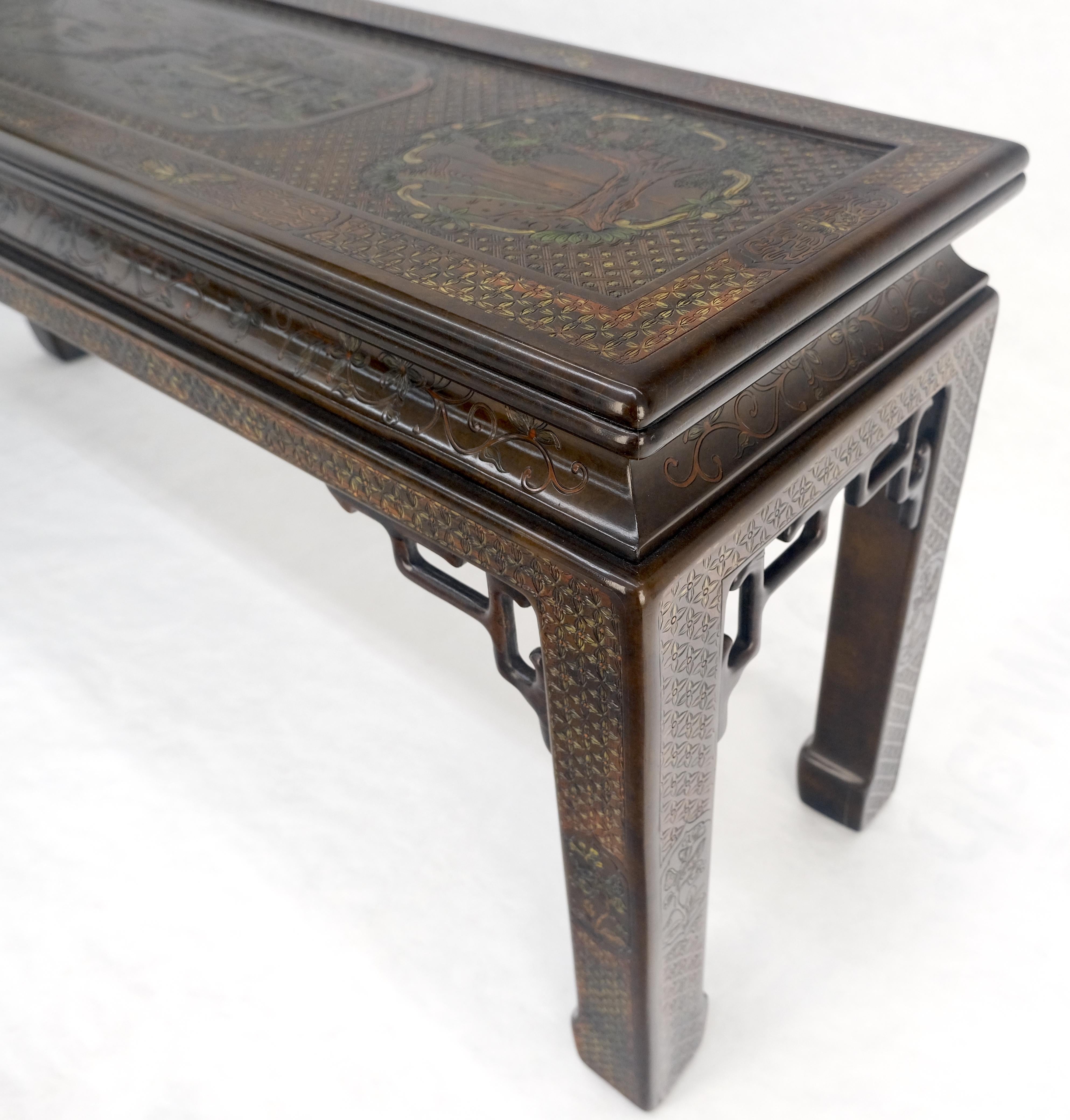 Very Fine John Widdicomb Lacquer Painted Decorated Console Sofa Table MINT For Sale 5