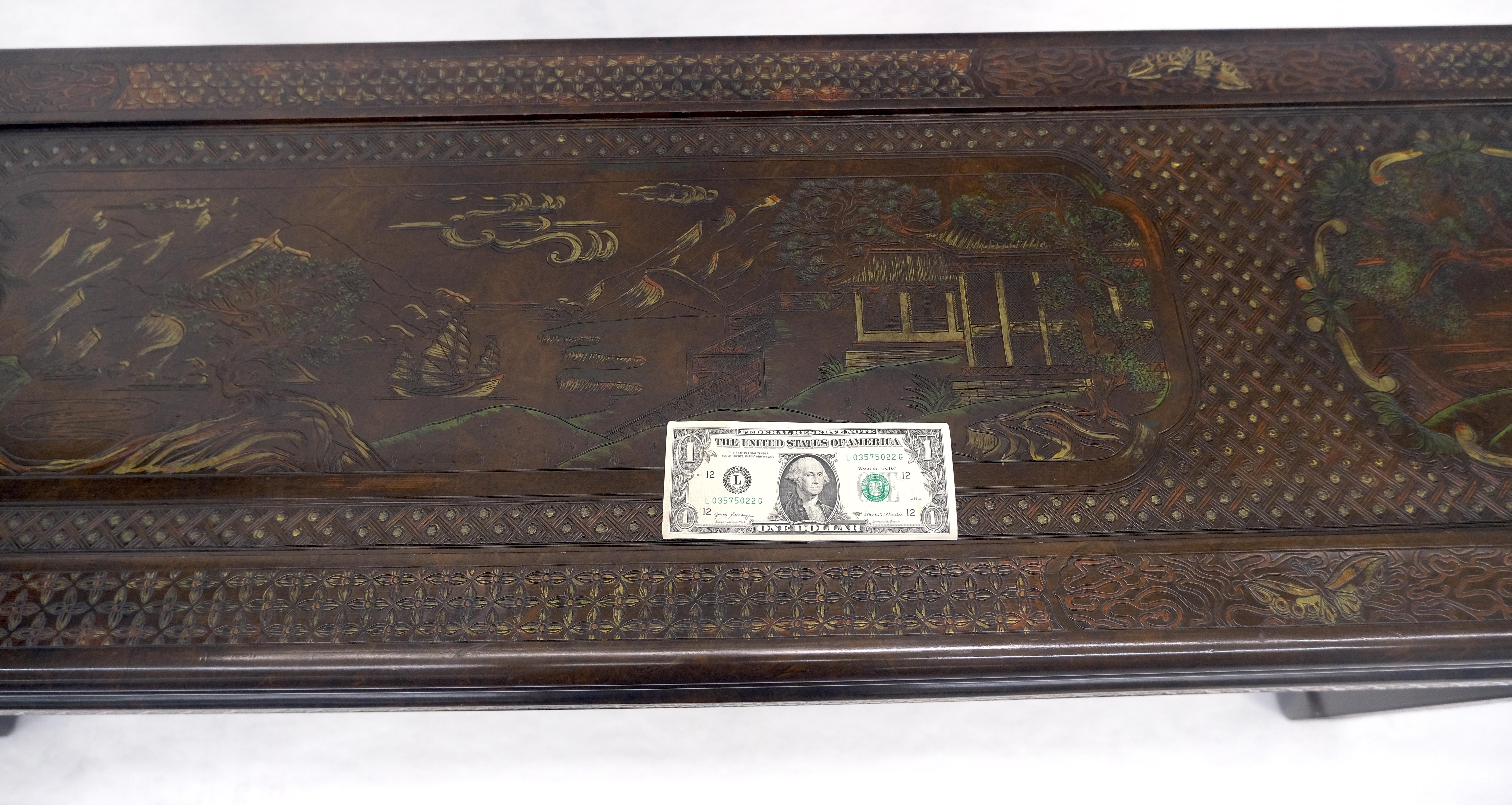 Very Fine John Widdicomb Lacquer Painted Decorated Console Sofa Table MINT For Sale 10