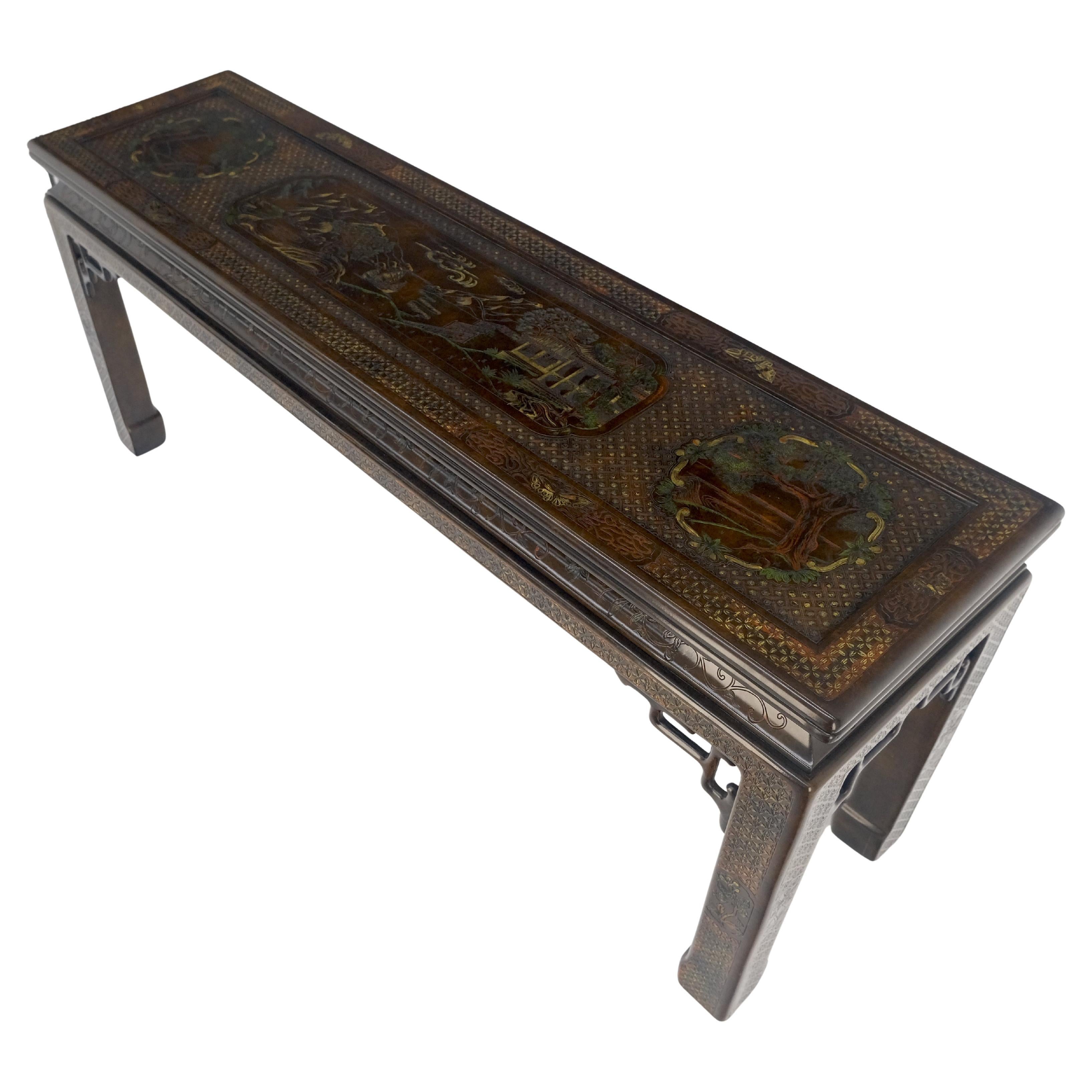 American Very Fine John Widdicomb Lacquer Painted Decorated Console Sofa Table MINT For Sale