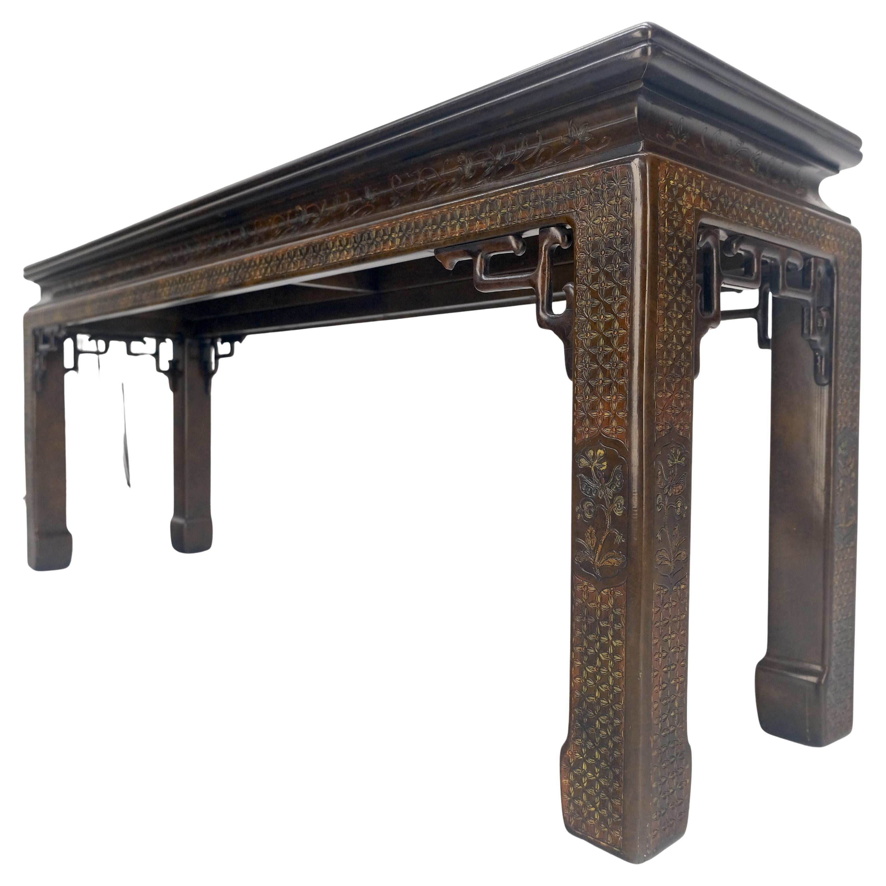 Very Fine John Widdicomb Lacquer Painted Decorated Console Sofa Table MINT For Sale