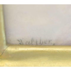 Very Fine KPM Porcelain Plaque Beauty Collecting Cherubs, c1890, Signed Walther