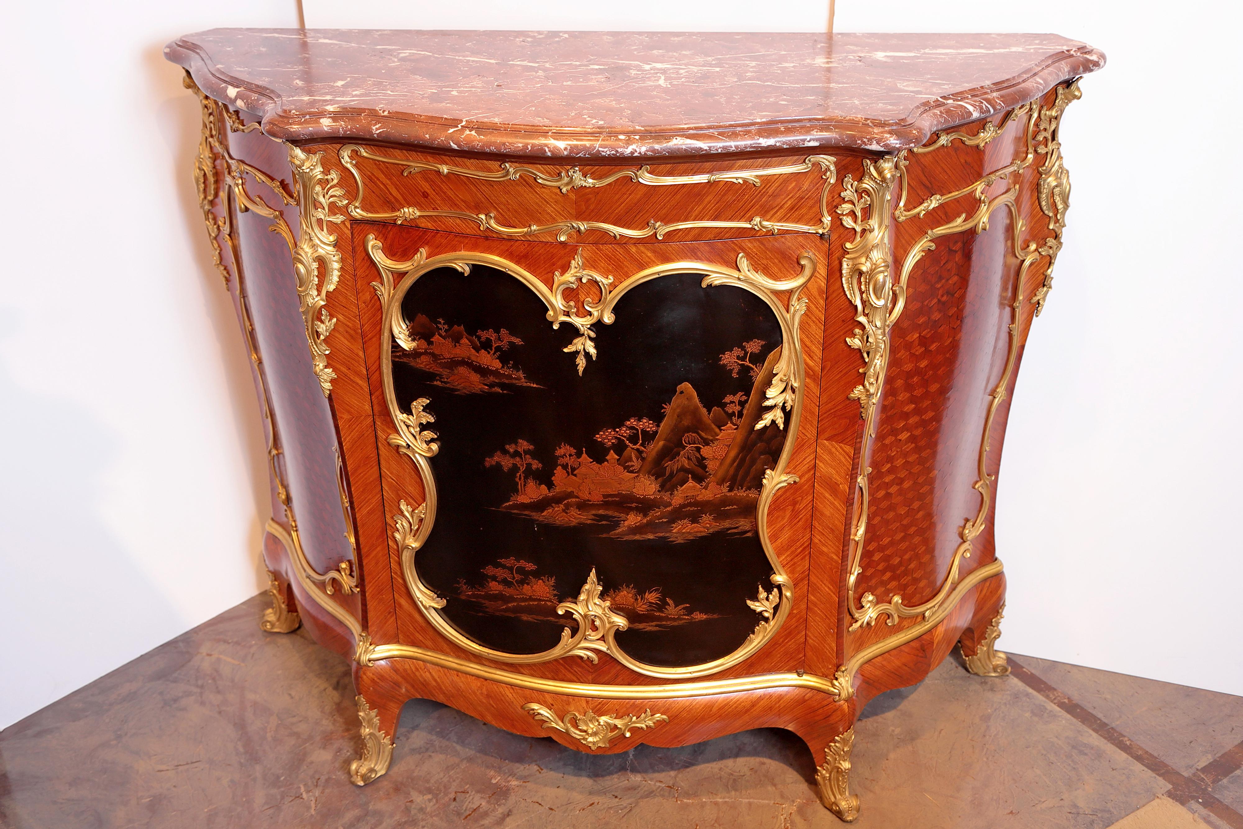 French Very Fine Lacquer Chinoiserie side cabinet by Victor Raulin For Sale
