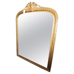 Very Fine Large 19th Century French Louis XVI Gilt Carved Mirror